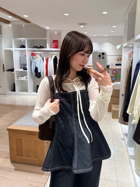 「mystic（ミスティック）のアイテム（シャツ/ブラウス）」を使った、つゆちゃんさん（レディース・156cm）の冬コーディネート