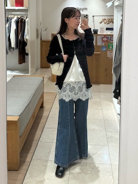 「mystic（ミスティック）のアイテム（シャツ/ブラウス）」を使った、つゆちゃんさん（レディース・156cm）の冬コーディネート