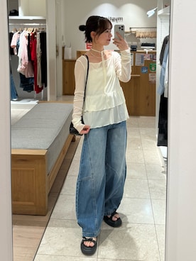 「mystic（ミスティック）のアイテム（シューズ）」を使った、つゆちゃんさん（レディース・156cm）の春コーディネート