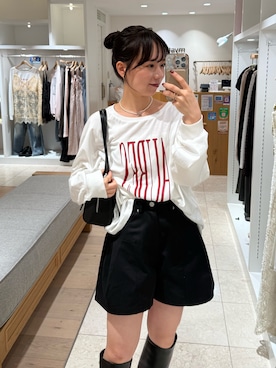 「mystic（ミスティック）のスクエアトゥロングブーツ（ブーツ）」を使った、つゆちゃんさん（レディース・156cm）の秋コーディネート