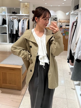 「mystic（ミスティック）のアイテム（トレンチコート）」を使った、つゆちゃんさん（レディース・156cm）の春コーディネート