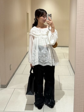 「mystic（ミスティック）のアイテム（ハンドバッグ）」を使った、つゆちゃんさん（レディース・156cm）の秋コーディネート
