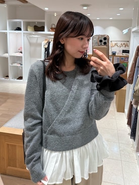 「mystic（ミスティック）のアイテム（ニット/セーター）」を使った、つゆちゃんさん（レディース・156cm）の秋コーディネート