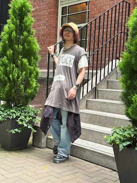 「Dr. Martens（ドクターマーチン）のアイテム（ブーツ）」を使った、ちゃんまつ:Reさん（メンズ・166cm）の夏コーディネート