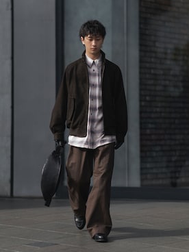 「アイテム（ボディバッグ/ウエストポーチ）」を使った、Ryooさん（メンズ・170cm）の冬コーディネート