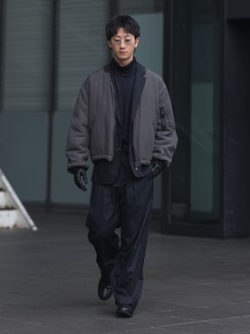 「アイテム（手袋）」を使った、Ryooさん（メンズ・170cm）の秋コーディネート