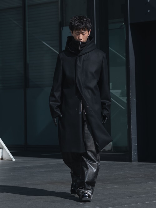 2024awアーメン*オーバーサイズフードコートLuxe購入美品 直営店・ZOZOTOWN限定 】2/90 スーパー120Sメルトン ジップアップ