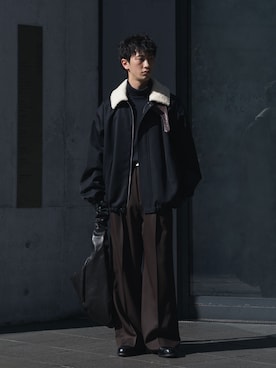 「ATTACHMENT（アタッチメント）のアイテム」を使った、Ryooさん（メンズ・170cm）の冬コーディネート