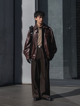 「アイテム（手袋）」を使った、Ryooさん（メンズ・170cm）の冬コーディネート