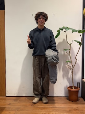 「アイテム（ポロシャツ）」を使った、みねいさん（メンズ・170cm）の秋コーディネート