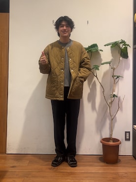 「アイテム（ブルゾン）」を使った、みねいさん（メンズ・170cm・10代）の秋コーディネート