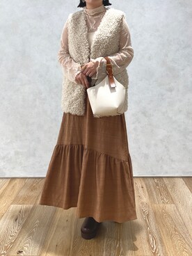 「apres jour clair（アプレジュールクレア）の【apres jour clair】レースシアートップス【ZOZOTOWN限定アイテム】（Tシャツ/カットソー）」を使った、apresjour clairさん（レディース・159cm）の夏コーディネート