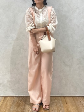 「カラーパンツ」｜「アイテム（サロペット/オーバーオール）」を使った、apresjour clairさん（レディース・159cm）の夏コーディネート