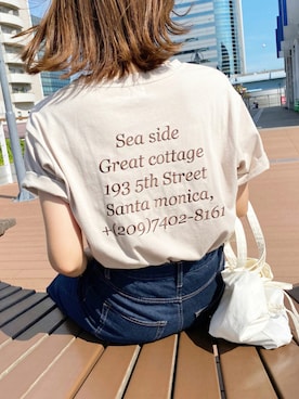 「バックロゴ」｜「アイテム（トートバッグ）」を使った、apresjour clairさん（レディース・162cm）の夏コーディネート
