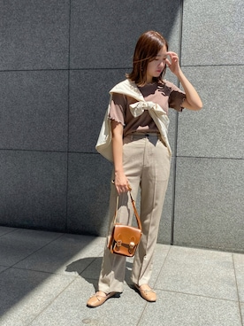 「メロートップス」｜「アイテム（スラックス）」を使った、apresjour clairさん（レディース・162cm）の夏コーディネート
