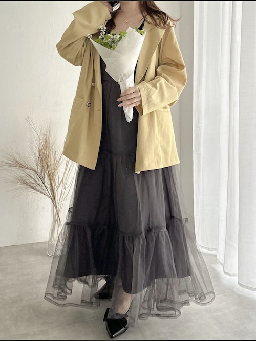 apres jour clair】チュールティアードキャミワンピース【ZOZOTOWN限定