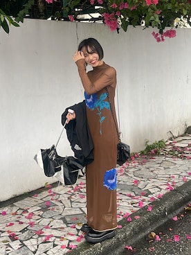 「ithelicy（イザリシー）のアイテム」を使った、千 Senさん（レディース・164cm）の春コーディネート