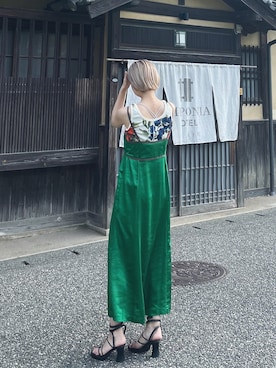 「アイテム（タンクトップ）」を使った、千 Senさん（レディース・163cm）の夏コーディネート