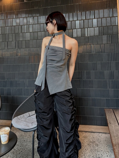 チョーカーストライプオフショルトップス【uyu./ウユ】（Tシャツ