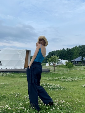 「アイテム（キャミソール）」を使った、千 Senさん（レディース・163cm）の夏コーディネート