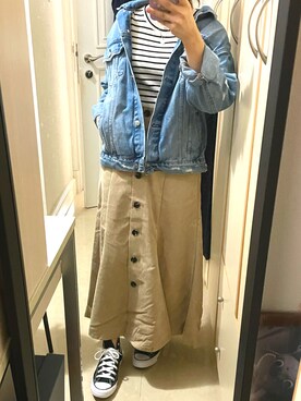 「PULL&BEAR（プルアンドベア）のアイテム（ジャケット/アウター）」を使った、Katblytheさん（レディース・153cm）の秋コーディネート