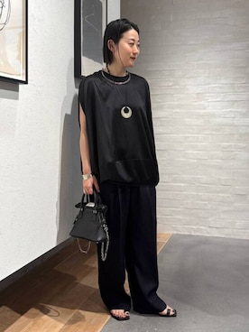 「Chaos（カオス）のChaos(カオス)/アイアスロータパンツ◆セットアップ可◆（スラックス、ブルー系）」を使った、chaos_kawaさん（レディース・150cm）の夏コーディネート