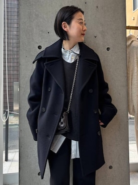 「アイテム（ピーコート）」を使った、chaos_kawaさん（レディース・150cm）の冬コーディネート