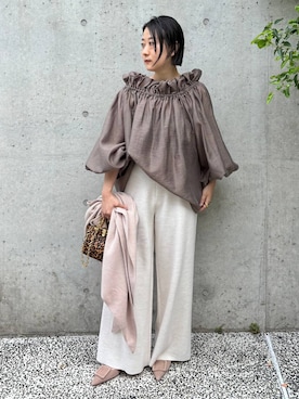 「アイテム（ストール/ショール）」を使った、chaos_kawaさん（レディース・150cm）の秋コーディネート