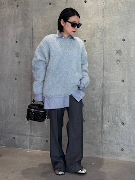 「Chaos（カオス）のChaos(カオス)/◆坪田あさみさんInstaLIVE紹介◆　 ペルシアモールニットプルオーバー（ニット/セーター）」を使った、chaos_kawaさん（レディース・150cm）の秋コーディネート