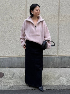 「アイテム（ノーカラーコート）」を使った、chaos_kawaさん（レディース・150cm）の冬コーディネート