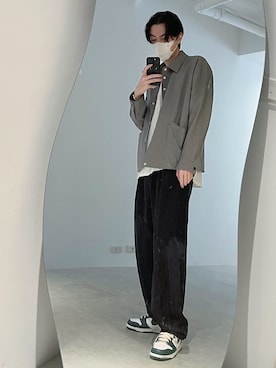 「plain-me（プレインミー）のアイテム（ジャケット/アウター）」を使った、KEISさん（メンズ・182cm）の春コーディネート