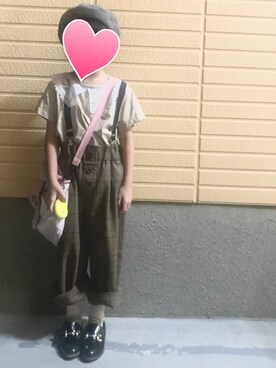 「niko and...（ニコアンド）のアイテム（ハンチング/ベレー帽）」を使った、KAHOさん（キッズ・110cm）の秋コーディネート
