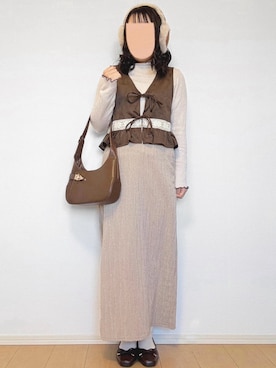 「アイテム（イヤーマフ）」を使った、mocha𓂃 ✿𓈒𓏸さん（レディース・150cm）の冬コーディネート