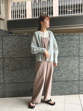 「URBAN RESEARCH DOORS（アーバンリサーチドアーズ）のコットンローンシャツ（シャツ/ブラウス）」を使った、natsukiさん（レディース・158cm）の夏コーディネート