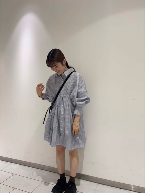 セール】ストライプウエストタックミニワンピース（ワンピース）｜KBF