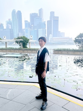 「Ellno Loset（エルノロゼット）のアイテム（その他シューズ）」を使った、MASAOさん（メンズ・173cm）の春コーディネート