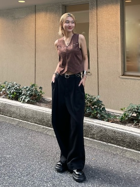 「アイテム（バングル/リストバンド）」を使った、うらのことこさん（レディース・165cm）の夏コーディネート
