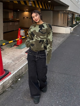 「カモ柄」｜うらのことこさん（レディース・165cm）の秋コーディネート