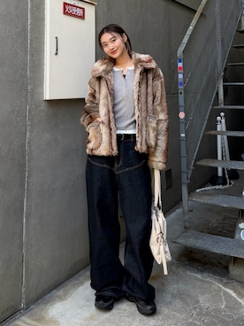 「アイテム（その他アウター）」を使った、うらのことこさん（レディース・165cm）の秋コーディネート