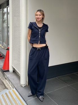 「アイテム（スウェットパンツ）」を使った、うらのことこさん（レディース・165cm）の夏コーディネート
