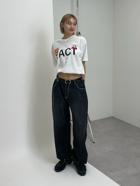 「Sourcream（サワークリーム）のアイテム」を使った、うらのことこさん（レディース・165cm）の夏コーディネート