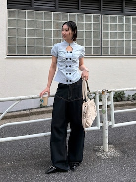 「リジットデニム」｜うらのことこさん（レディース・165cm）の春コーディネート