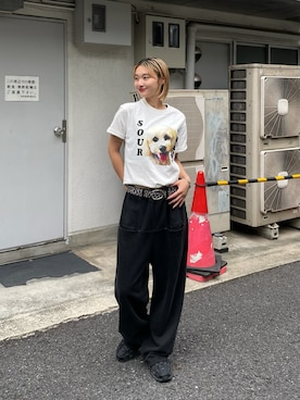 「アイテム（スウェットパンツ）」を使った、うらのことこさん（レディース・165cm）の夏コーディネート