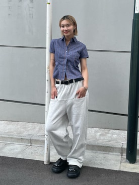 「アイテム（スウェットパンツ）」を使った、うらのことこさん（レディース・165cm）の夏コーディネート