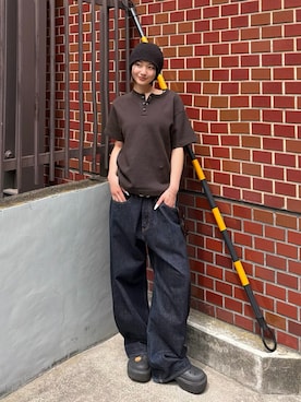 「Sourcream（サワークリーム）のアイテム」を使った、うらのことこさん（レディース・165cm）の春コーディネート