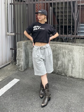 「スタッズベルト」｜うらのことこさん（レディース・165cm）の夏コーディネート