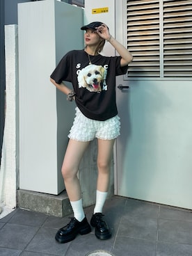 「レースパンツ」｜うらのことこさん（レディース・165cm）の夏コーディネート