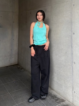 「ターコイズブルー」｜うらのことこさん（レディース・165cm）の夏コーディネート