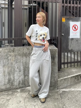 「Sourcream（サワークリーム）のアイテム」を使った、うらのことこさん（レディース・165cm）の夏コーディネート