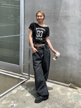 「ペインターデニム」｜うらのことこさん（レディース・165cm）の夏コーディネート
